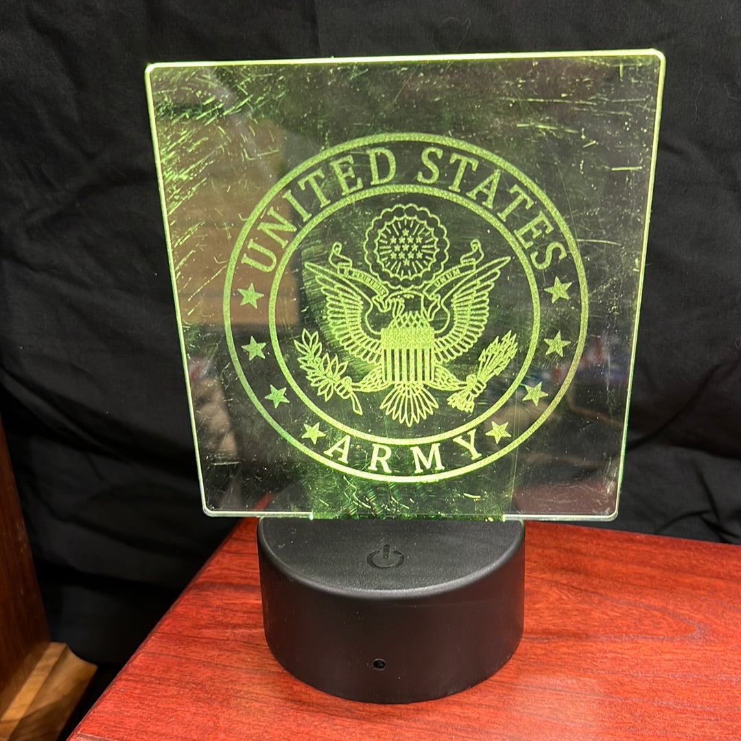 Engraved Acrylic LED Light with stand