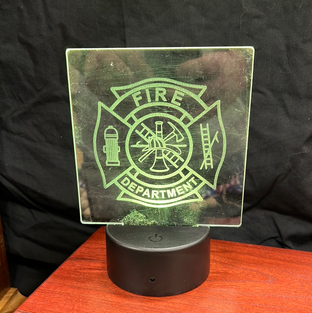 Engraved Acrylic LED Light with stand