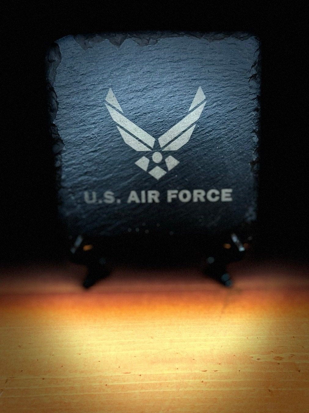 Laser Engraved Slate Coaster with the United States Air Force Symbol