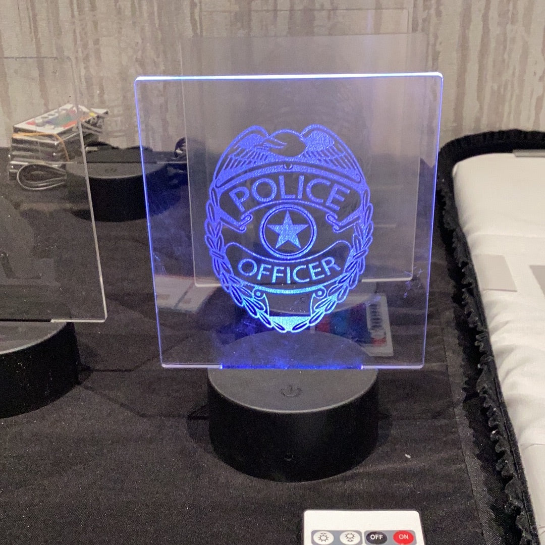 Engraved Acrylic LED Light with stand