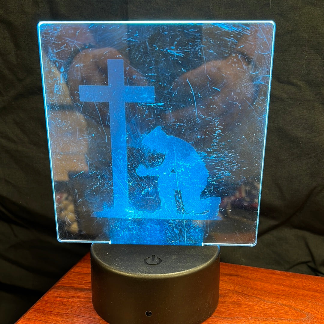 Engraved Acrylic LED Light with stand