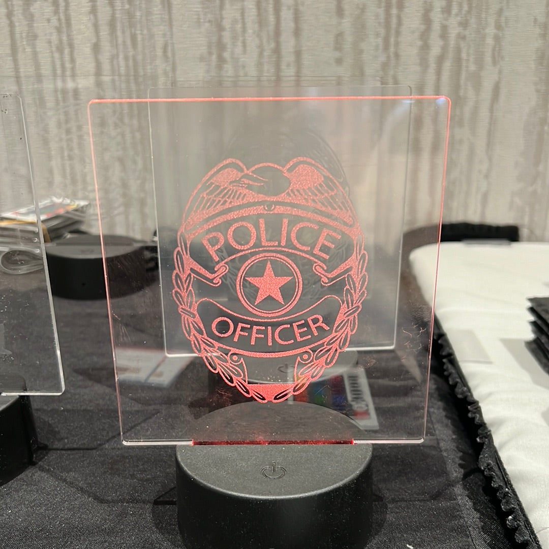 Engraved Acrylic LED Light with stand
