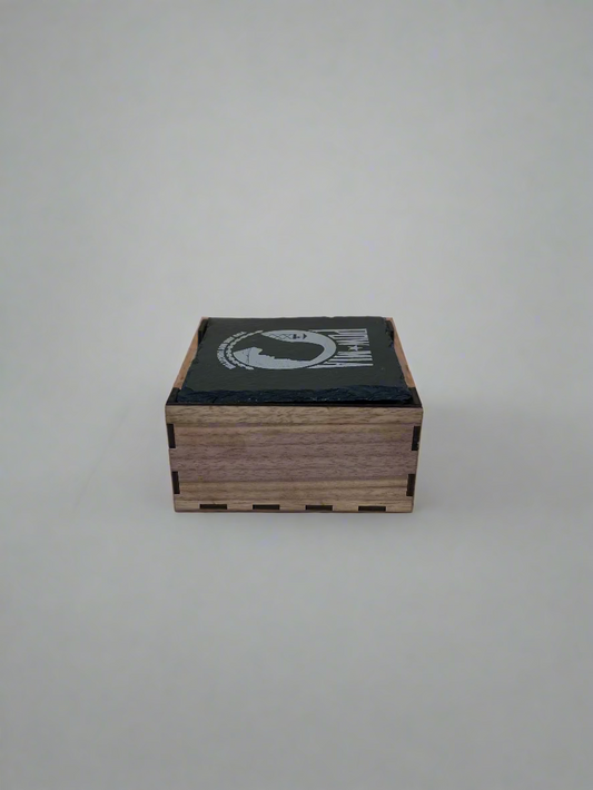 Walnut Coaster Holder – Holds 12 Slate Coasters